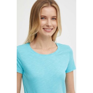 Niebieski t-shirt Sisley z krótkim rękawem z bawełny w stylu casual