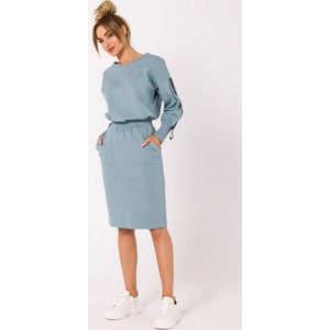 Niebieska spódnica MOE w stylu casual z bawełny