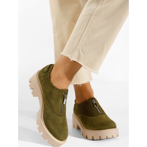 Zielone półbuty Zapatos w stylu casual