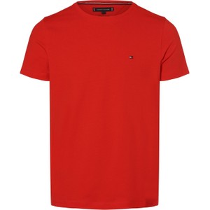 Czerwony t-shirt Tommy Hilfiger z dżerseju w stylu casual