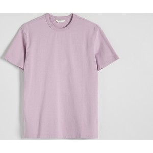 Różowy t-shirt Reserved w stylu casual z bawełny z krótkim rękawem