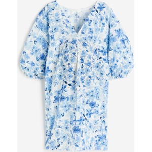 H & M & - MAMA Sukienka z haftem angielskim - Niebieski