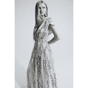 Sukienka H & M z bawełny maxi z dekoltem w kształcie litery v