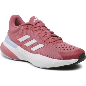 Różowe buty sportowe Adidas sznurowane w sportowym stylu