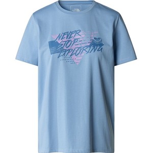 Niebieski t-shirt The North Face z bawełny w sportowym stylu