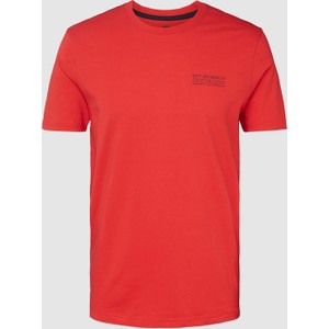 Czerwony t-shirt Christian Berg z krótkim rękawem z bawełny w stylu casual
