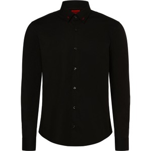 Czarna koszula Hugo Boss w stylu casual z kołnierzykiem button down z bawełny
