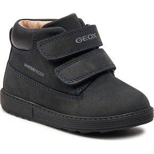 Buty dziecięce zimowe Geox z nubuku na rzepy