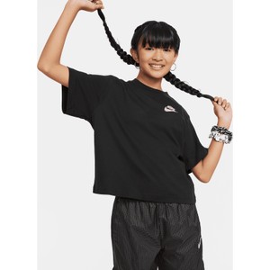 Czarna bluzka dziecięca Nike z bawełny dla dziewczynek