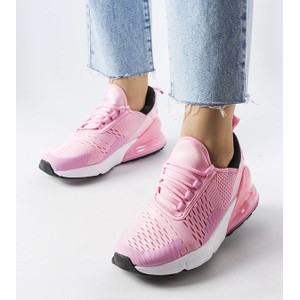 Różowe buty sportowe Gemre z płaską podeszwą w sportowym stylu