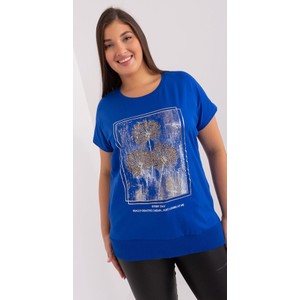 Niebieski t-shirt Relevance z nadrukiem z okrągłym dekoltem