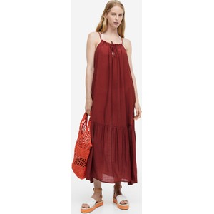 Czerwona sukienka H & M w stylu casual maxi prosta
