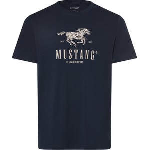 T-shirt Mustang z bawełny z nadrukiem z krótkim rękawem