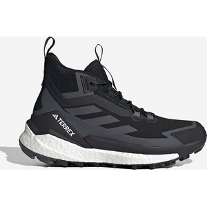 Czarne buty trekkingowe Adidas z płaską podeszwą
