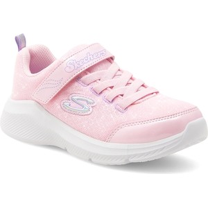 Różowe buty sportowe dziecięce Skechers na rzepy