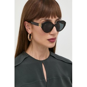 Brązowe okulary damskie Balenciaga