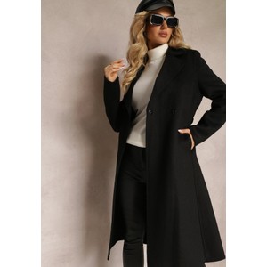 Czarny płaszcz Renee bez kaptura w stylu casual