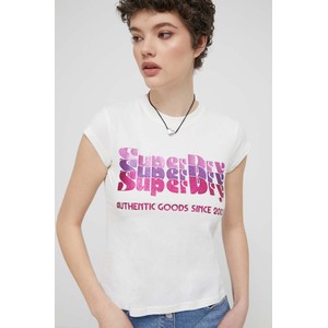 Bluzka Superdry z okrągłym dekoltem w młodzieżowym stylu