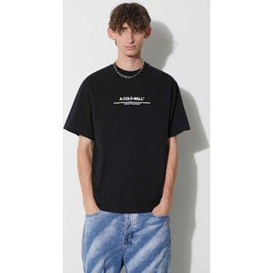 Czarny t-shirt A-cold-wall* z krótkim rękawem z bawełny w młodzieżowym stylu
