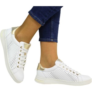 Buty sportowe Geox z płaską podeszwą w sportowym stylu sznurowane