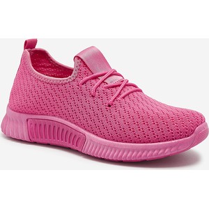 Różowe buty sportowe Royalfashion.pl z płaską podeszwą