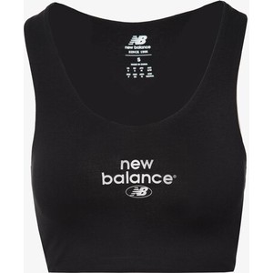 Czarna bluzka New Balance w młodzieżowym stylu z okrągłym dekoltem