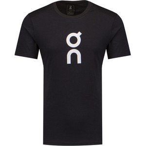 Czarny t-shirt On Running z nadrukiem z bawełny z krótkim rękawem