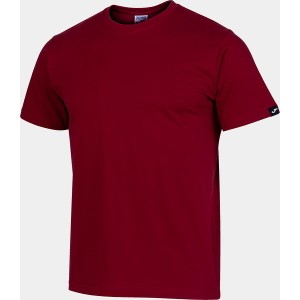 Czerwony t-shirt Joma z bawełny z krótkim rękawem