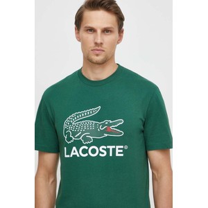 Zielony t-shirt Lacoste z nadrukiem