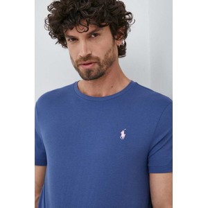 Granatowy t-shirt POLO RALPH LAUREN z bawełny w stylu casual