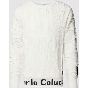 Sweter Carlo Colucci z okrągłym dekoltem w stylu casual z bawełny