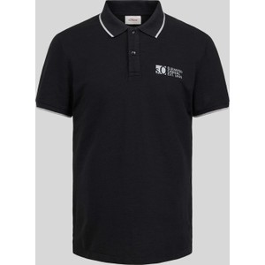 Czarna koszulka polo S.Oliver w stylu casual z nadrukiem
