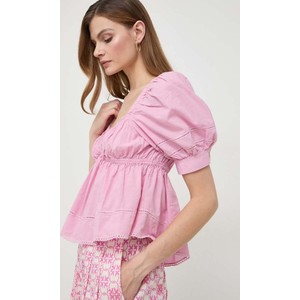 Różowa bluzka Pinko w stylu casual z bawełny