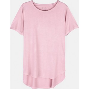 Różowy t-shirt Gate z krótkim rękawem