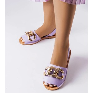 Fioletowe sandały Gemre w stylu casual z płaską podeszwą