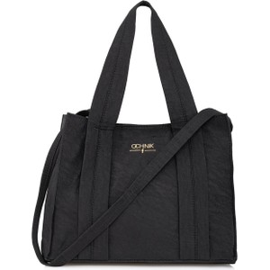Czarna torebka Ochnik w stylu glamour duża matowa