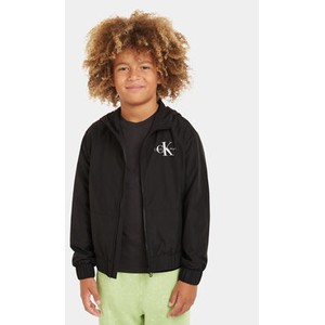 Czarna kurtka dziecięca Calvin Klein dla chłopców z jeansu
