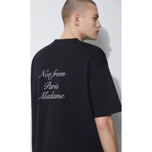 Czarny t-shirt Drôle De Monsieur w młodzieżowym stylu z bawełny