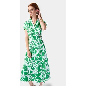 Zielona sukienka MODIVO trapezowa maxi w stylu casual
