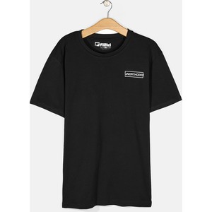 Czarny t-shirt Gate z nadrukiem w stylu casual