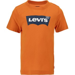 Pomarańczowa koszulka dziecięca Levis z krótkim rękawem dla chłopców z bawełny