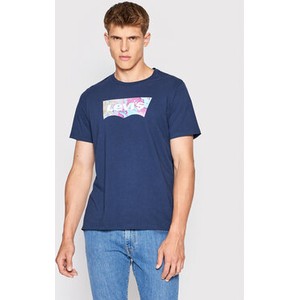 Niebieski t-shirt Levis w młodzieżowym stylu