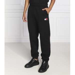 Czarne spodnie sportowe Tommy Jeans z dresówki w sportowym stylu