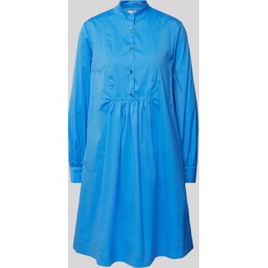 Niebieska sukienka Peek&Cloppenburg z długim rękawem koszulowa w stylu casual