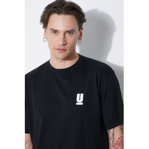 Czarny t-shirt Undercover z bawełny z krótkim rękawem z nadrukiem