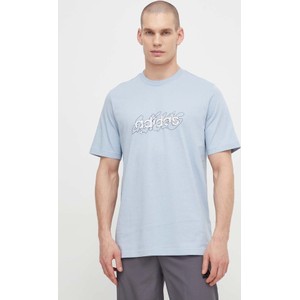 T-shirt Adidas z bawełny z nadrukiem w sportowym stylu