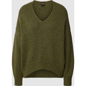 Zielony sweter Hugo Boss z alpaki