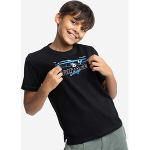 Czarna koszulka dziecięca Volcano z bawełny z krótkim rękawem