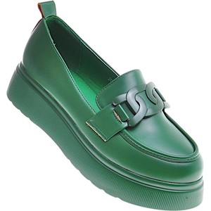 Zielone buty Pantofelek24 na platformie