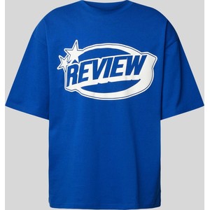 T-shirt Review z bawełny w młodzieżowym stylu